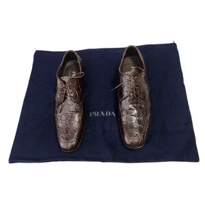 Prada Brown Crocodile Leather Dress Shoes